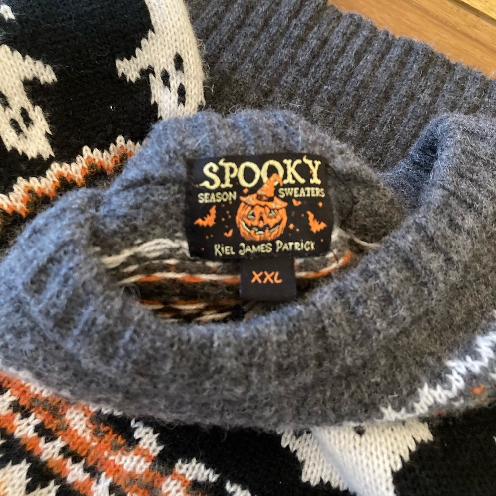 Kiel James Patrick Spooky Ghost Crewneck Sweater, XXL, Halloween - Picture 5 of 10